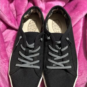 Hey Dude Black Sneakers with Patterned Laces